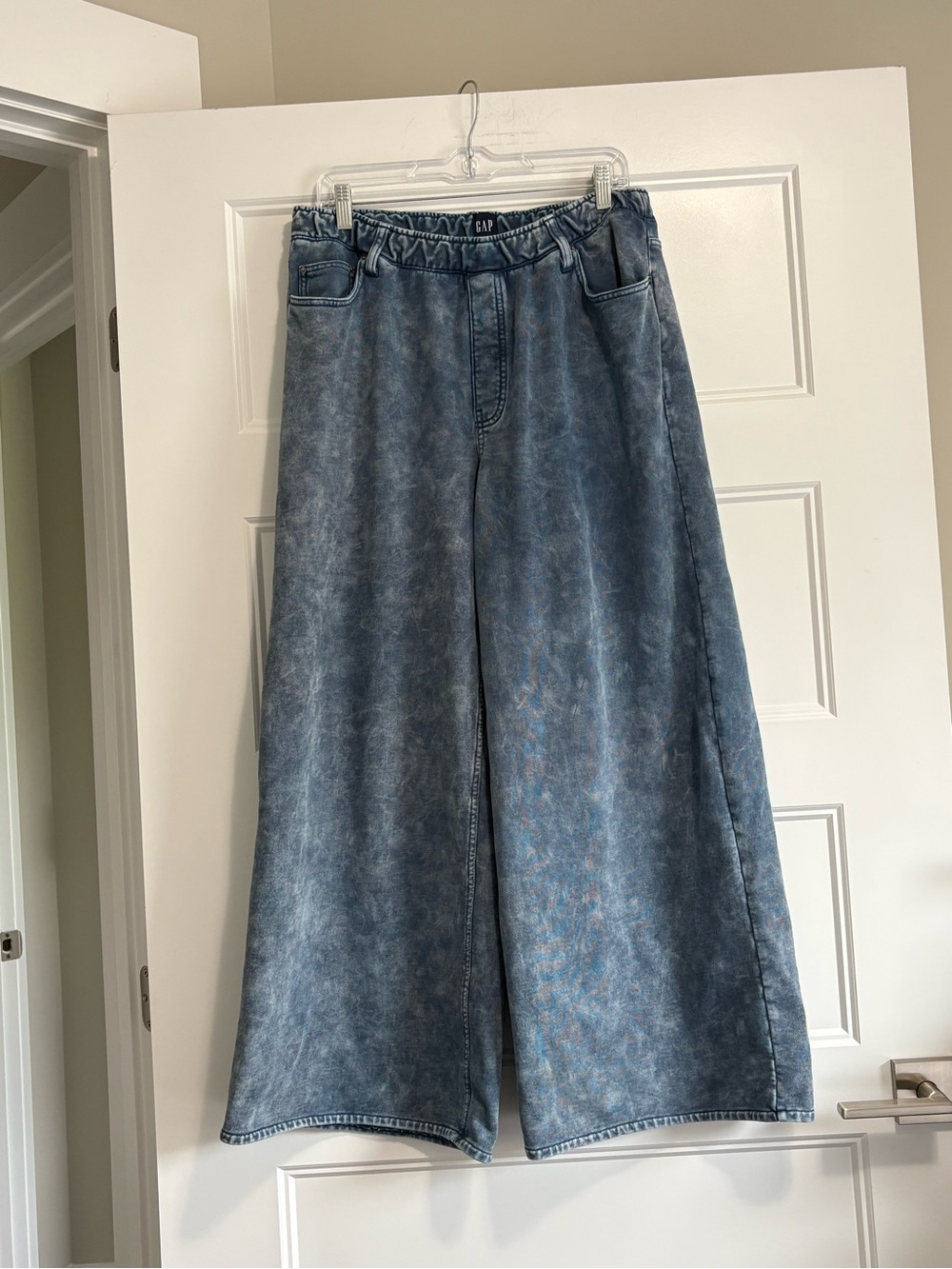 GAP Heavyweight Easy Baggy Sweatpant Jeans Sz Large Corn flower Blue - Picture 5 of 15